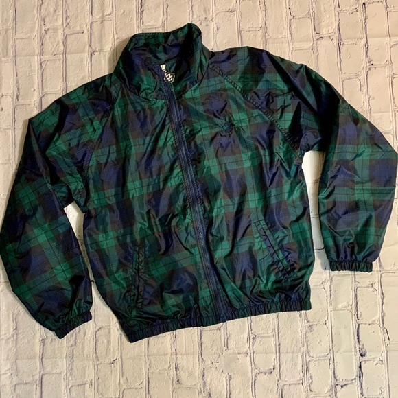 Jerzees Other - Plaid Jerzees Blue & Green Windbreaker Golf Jacket